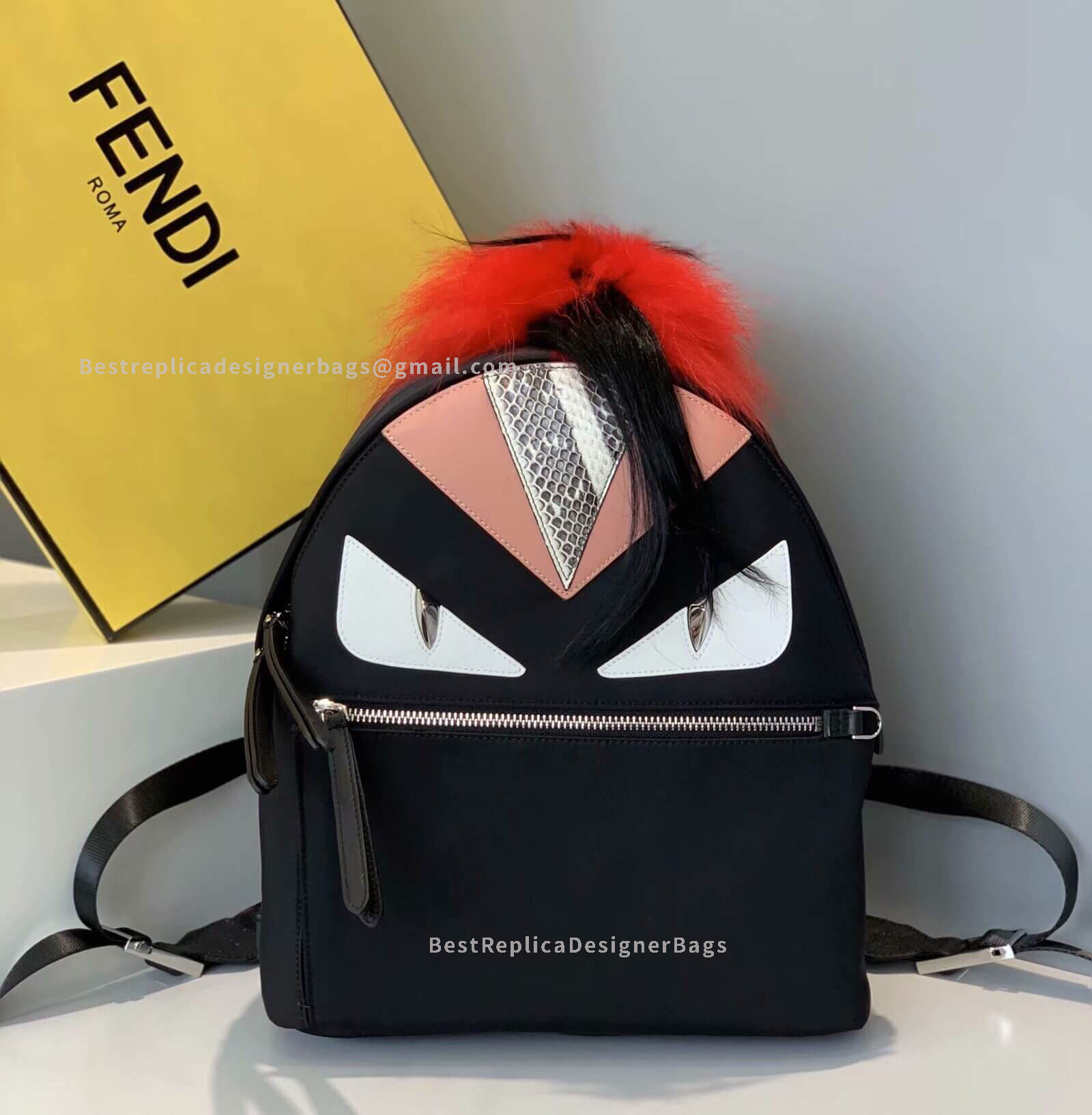 Fendi Red Nylon And Leather Backpack 2313